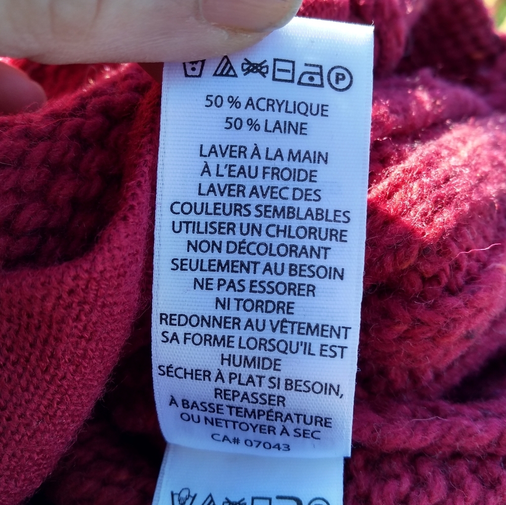 Cynthia Rowley Burgundy Turtleneck Sweater, Size Large, 50% Wool, Rounde… - Picture 7 of 12